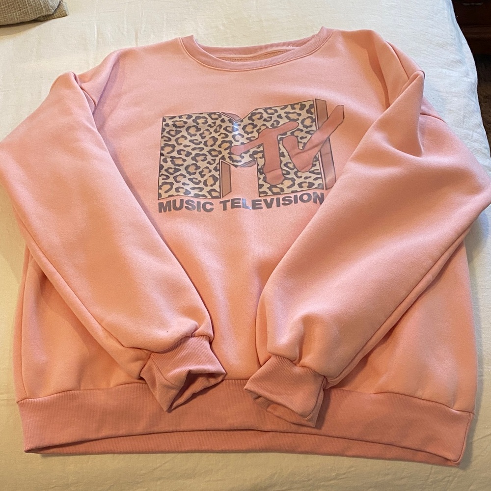 MTV Pink Sweatshirt with Leopard Logo